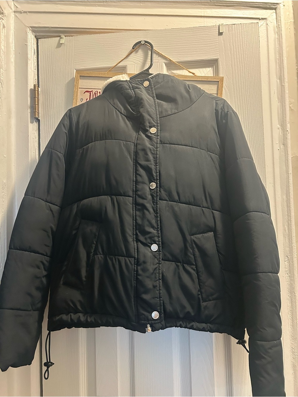 Hollister Black Hooded Puffer Jacket